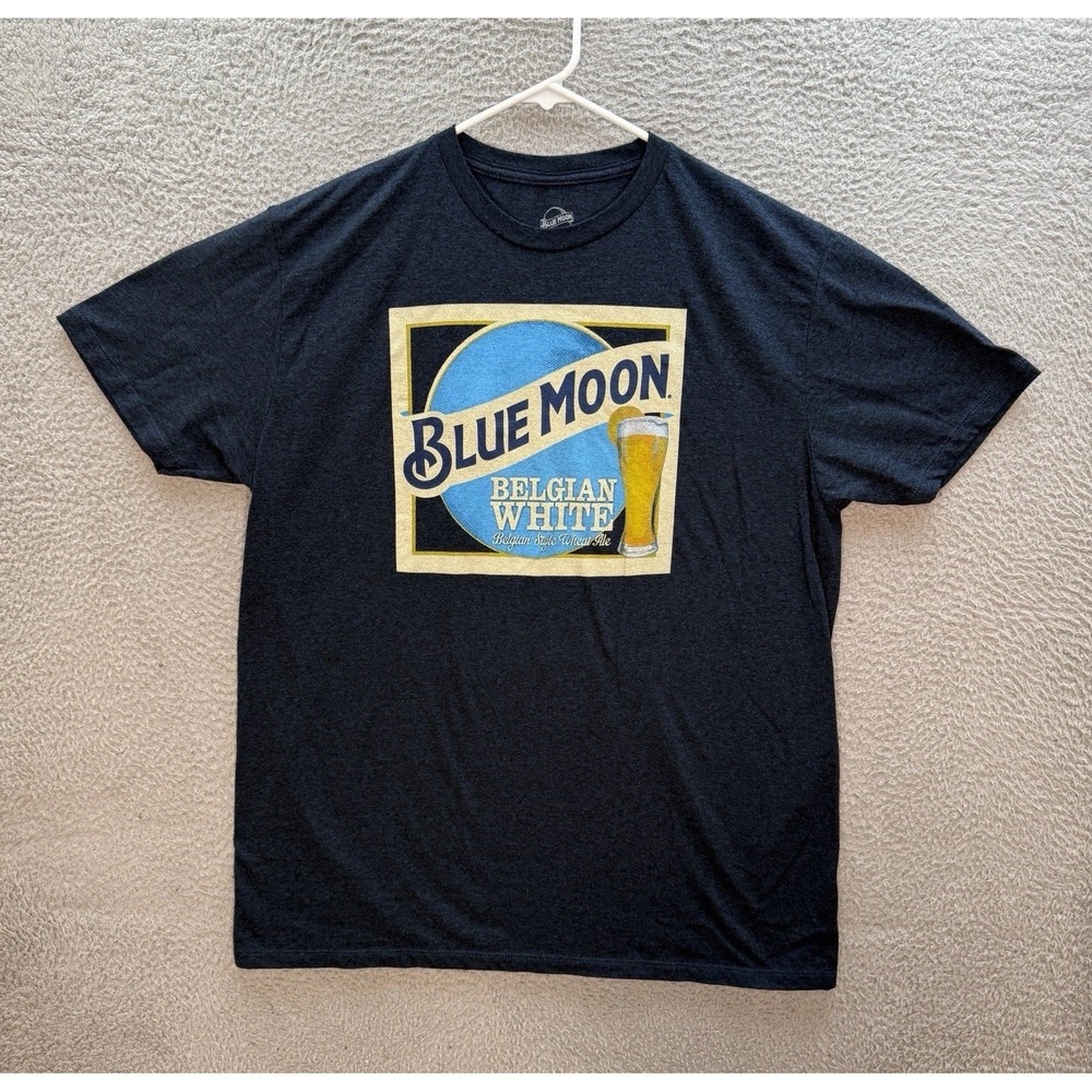 Blue Moon Beer Shirt Adult XL Blue Heather Crewneck Outdoors Camping Hiking Mens